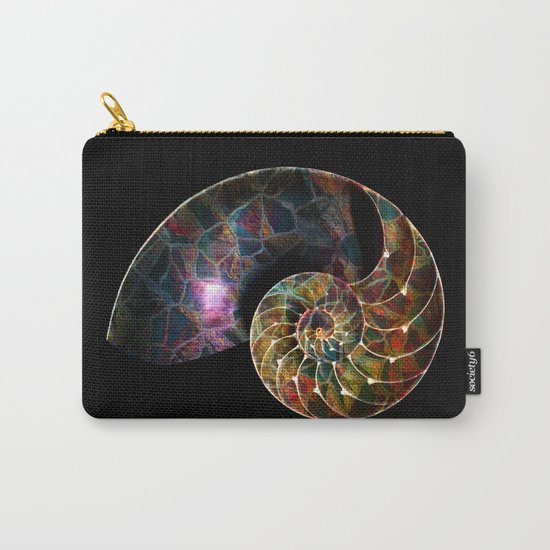 Fossilized Nautilus Shell Carry-All Pouch