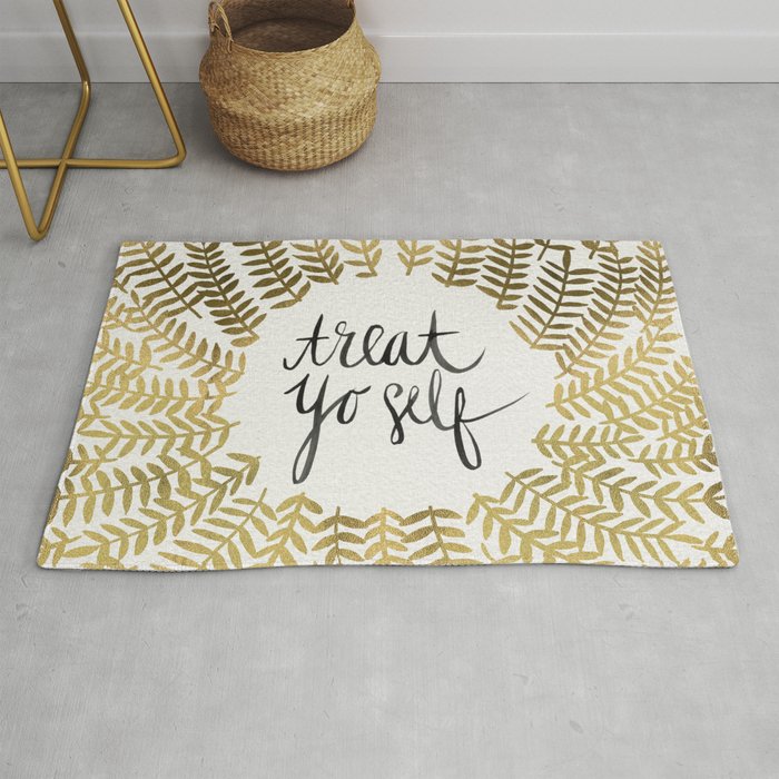 Treat Yo Self – Gold Rug