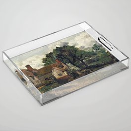 Vintage painting of a house by John Constable Acrylic Tray