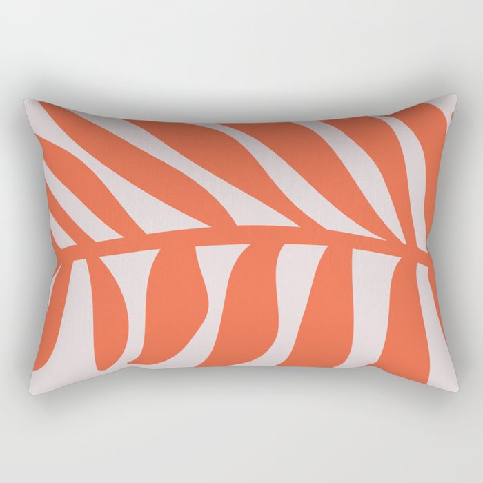 Pink and Coral Palm Frond Rectangular Pillow