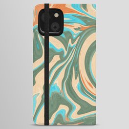 Green blue abstract  iPhone Wallet Case
