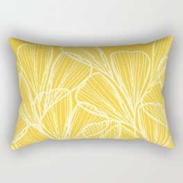 Golden Yellow Abstract Garden Rectangular Pillow