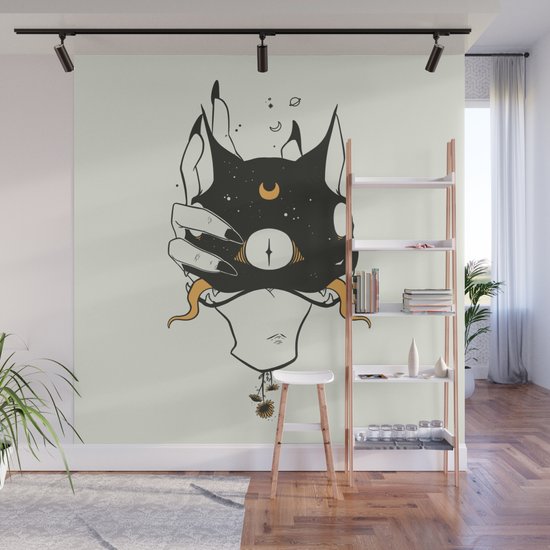 Two Headed Black Cat In Witch Hand Wall Mural By Cellsdividing