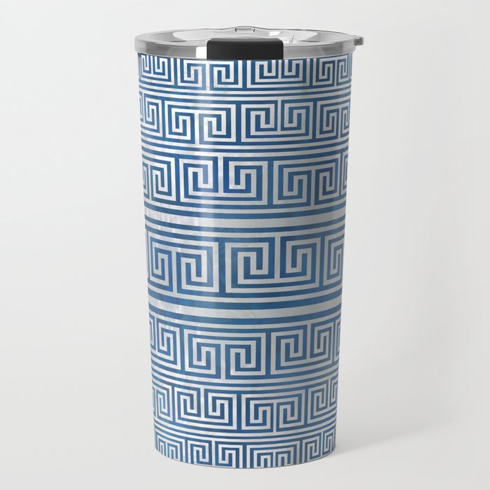 Greek Meander Pattern - Greek Key Ornament Travel Mug
