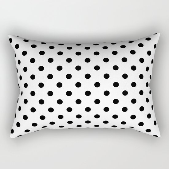 Girls just wanna have dots -Polkadots Polkadot Dot black/white #Society6 Rectangular Pillow