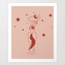 Fanny Ropes the Moon Art Print