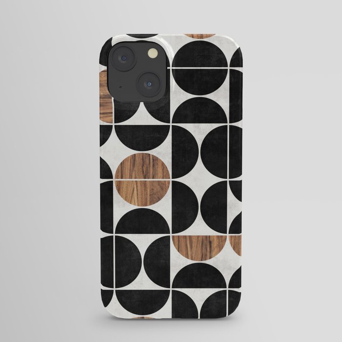 Mid-Century Modern Pattern No.1 - Concrete and Wood iPhone Case