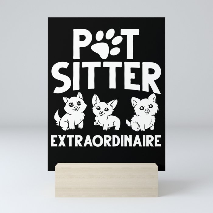 Dog Sitting Walking Dog Walker Pet Sitter Mini Art Print