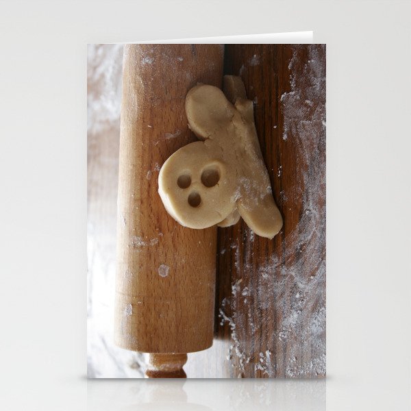 Ginger bread man and rolling pin Stationery Cards