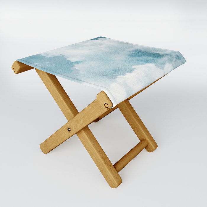 Blue Cloudy Folding Stool