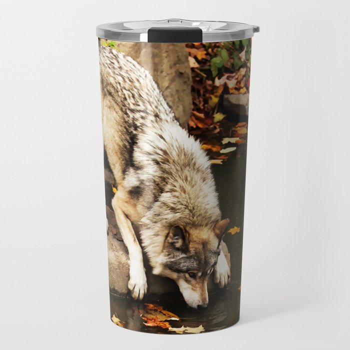 Lone Timber Wolf Grey Canis Lupus 133 Travel Mug