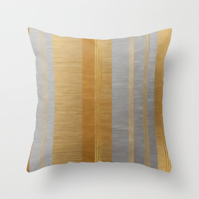 Linen Luxury Popular Silver Gold Texture Collection Throw Pillow