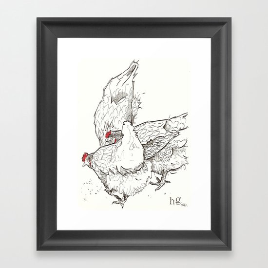 Pecking Framed Art Print