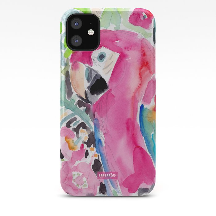 Pink Macaw iphone case