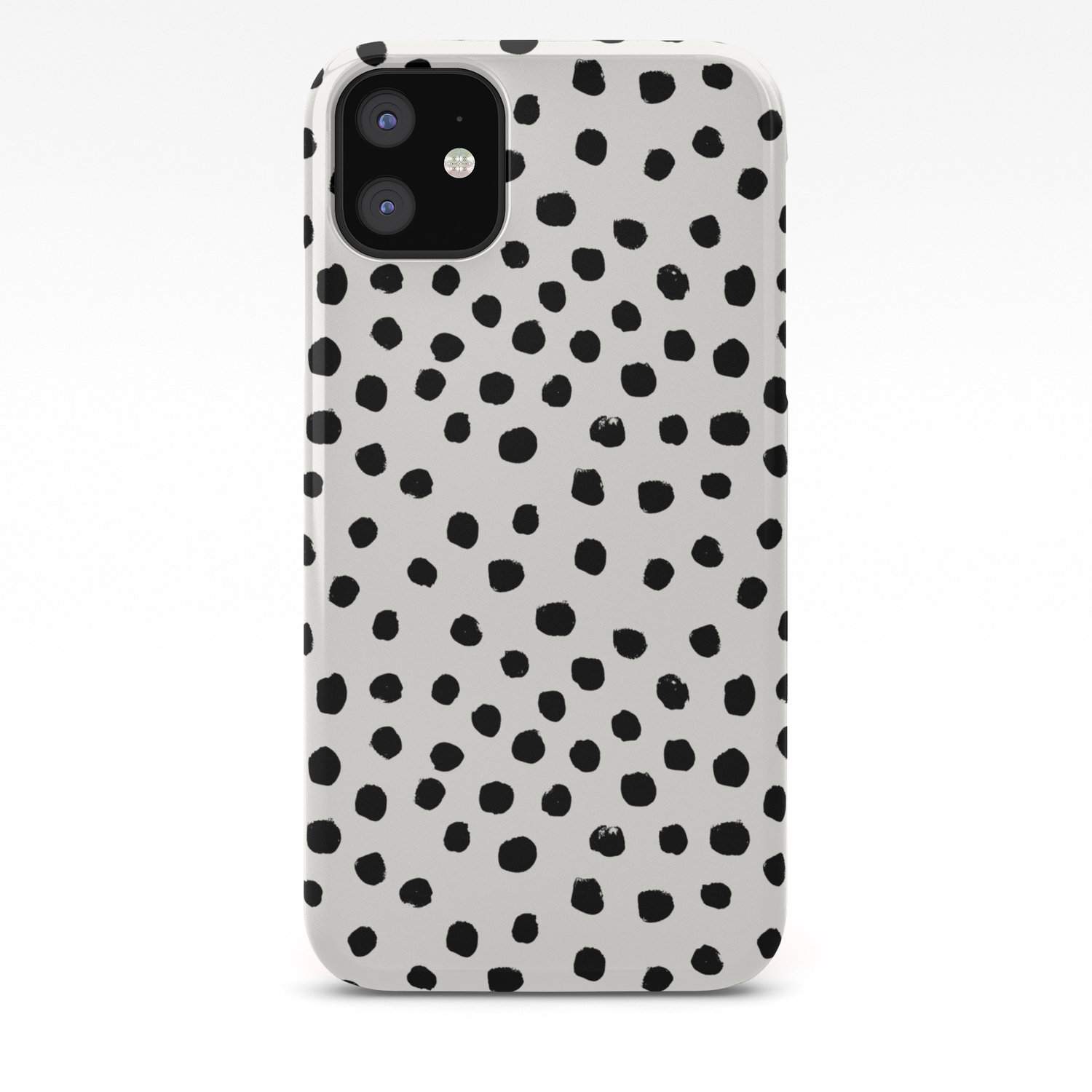Preppy Brushstroke Free Polka Dots Black And White Spots Dots Dalmation Animal Spots Design Minimal Iphone Case By Charlottewinter Society6