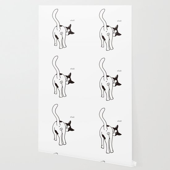 Tuxedo Cat Butt Wallpaper By Purrrfectone Society6