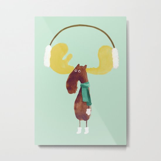 This moose is ready for winter Metal Print