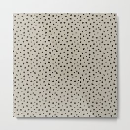 Hand-Drawn Dots – Cream Metal Print