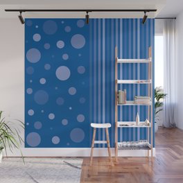 Spots and Stripes - Blue Wall Mural