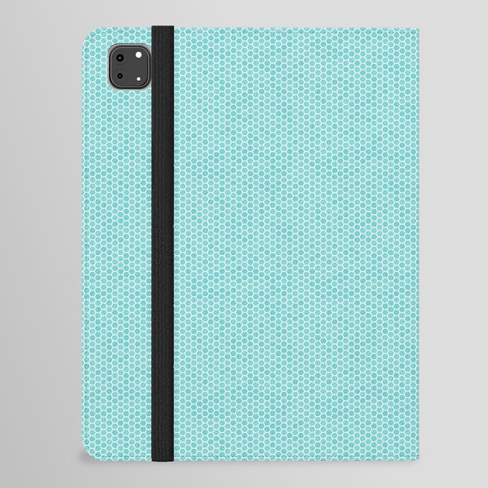 Small Aqua Blue Honeycomb Bee Hive Geometric Hexagonal Design iPad Folio Case