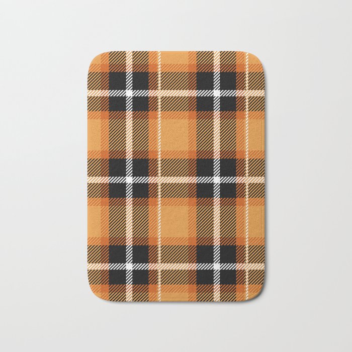 Orange + Black Plaid Bath Mat