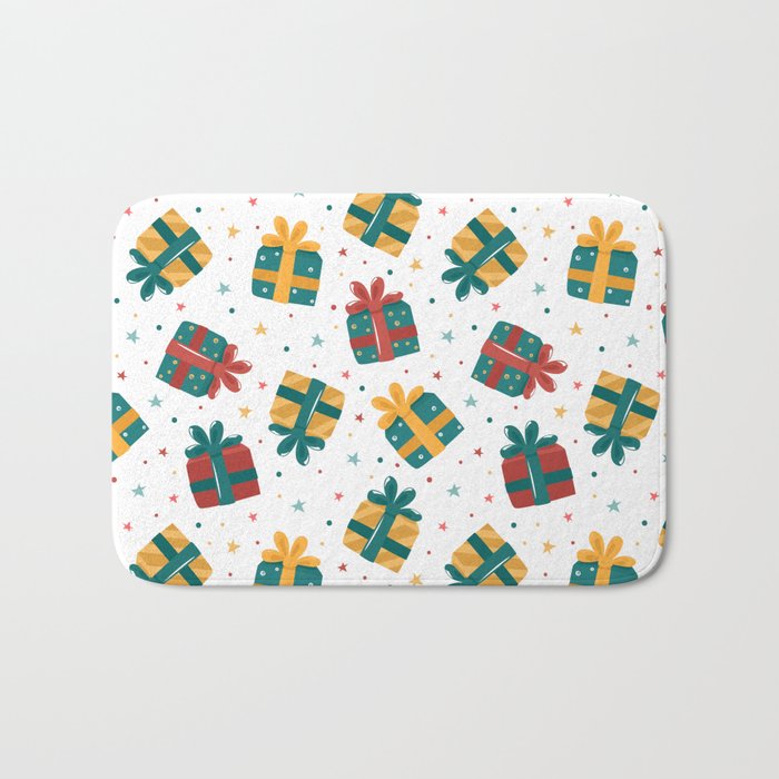 Christmas gifts seamless pattern Bath Mat