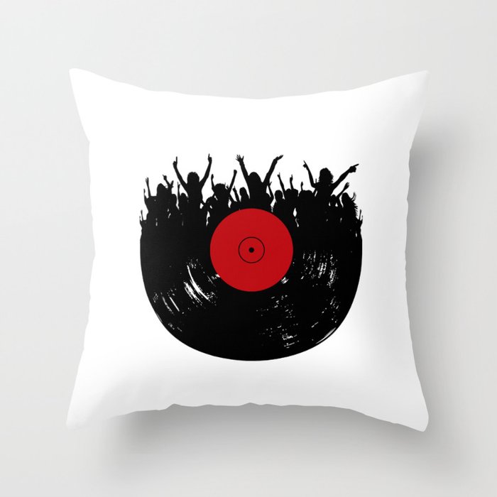 Vinyl record party Throw Pillow