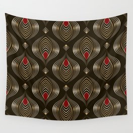 Seamless beautiful antique bronze pattern vintage ornament. Geometric background design, repeating texture.  Wall Tapestry
