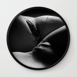 0876s-HB Explicit B&W Art Nude Two Women Intimate Close Up Wall Clock