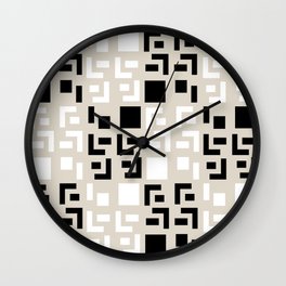 Retro Fancy Cinder Block Pattern Tan Wall Clock