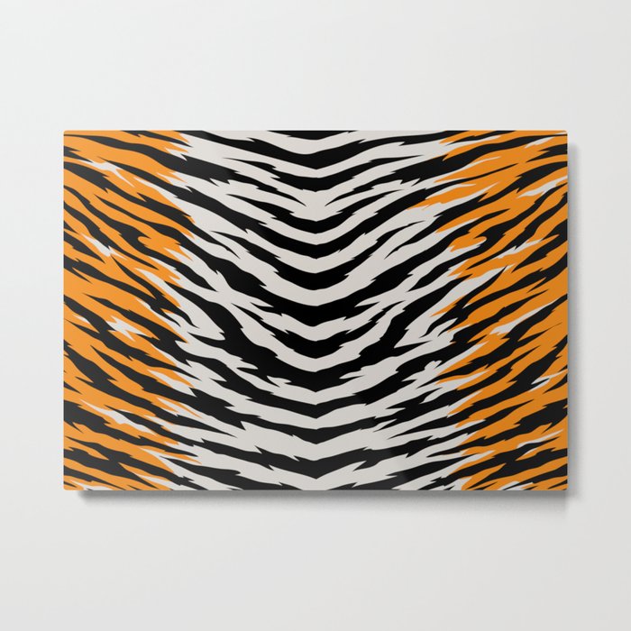 Tiger stripes pattern. Digital illustration. Metal Print