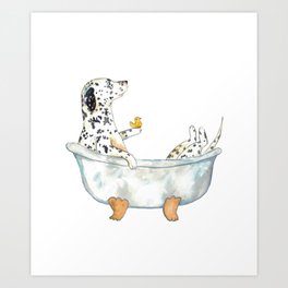 Dalmatian dog toilet Painting Art Print