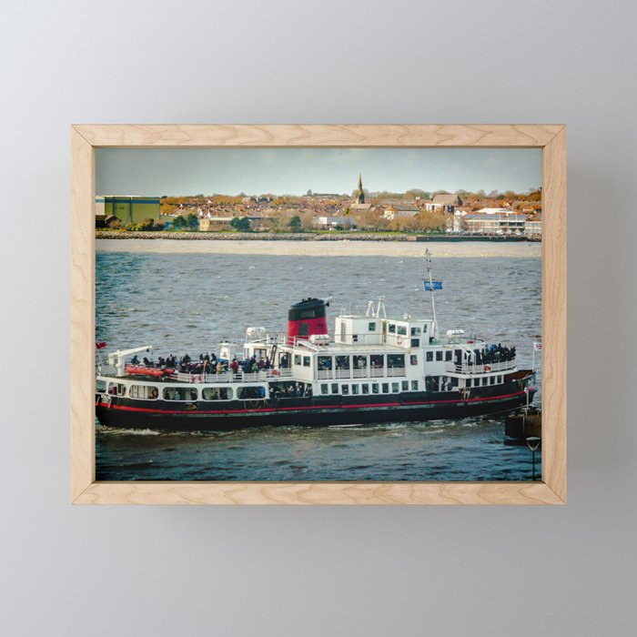 FERRY CROSSING THE RIVER MERSEY, LIVERPOOL Framed Mini Art Print