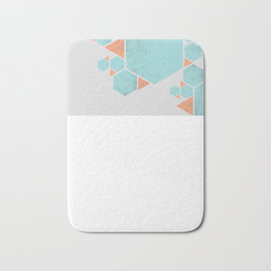 Geometric Hexagons and Triangles Bath Mat
