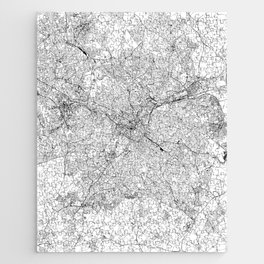 Birmingham, England White Map Jigsaw Puzzle