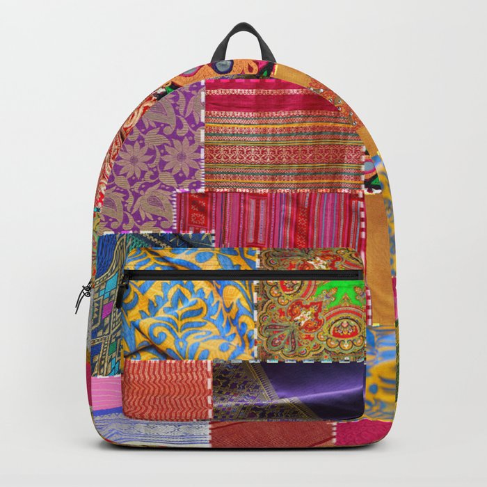 Boho Sari Patchwork Quilt Backpack
