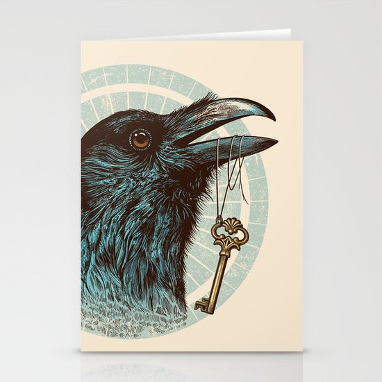 Raven's Head Stationery Cards