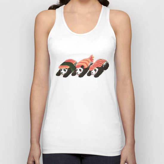 Sushi Panda Pattern Unisex Tank Top