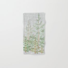 Pine forest on weathered wood Hand & Bath Towel