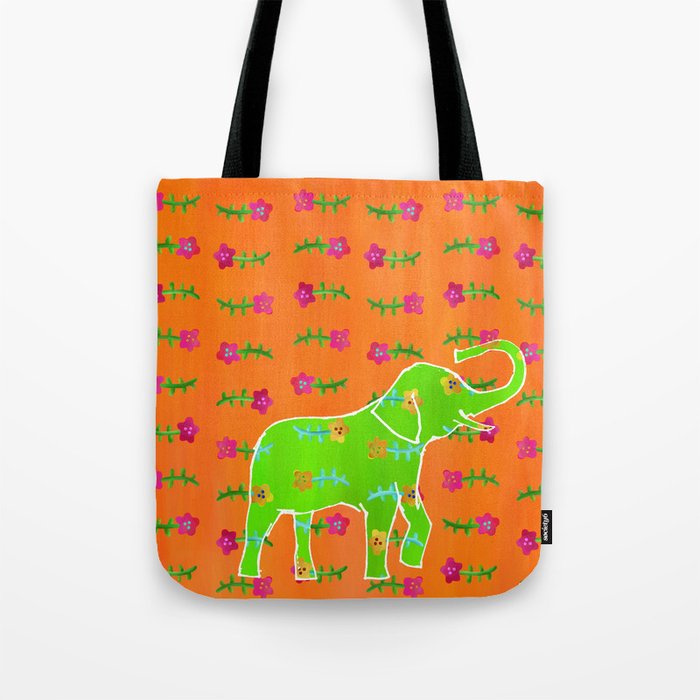 Elephant - green Tote Bag