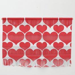 Love And Love Heart On White Collection Wall Hanging