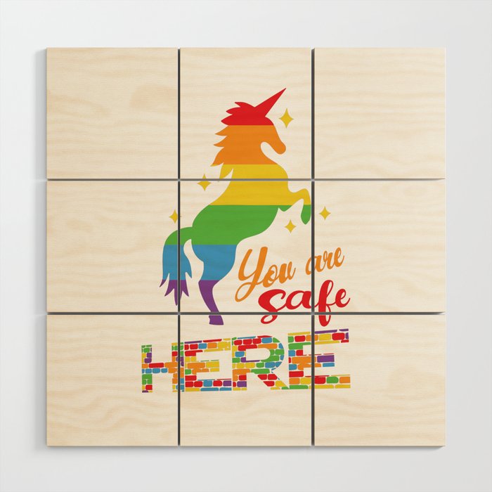 You are safe here Wood Wall Art
