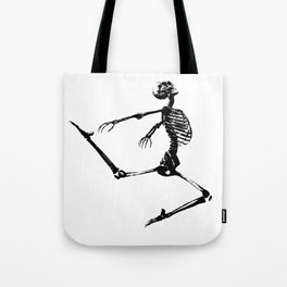 Jumping Ballet Skeleton Tote Bag