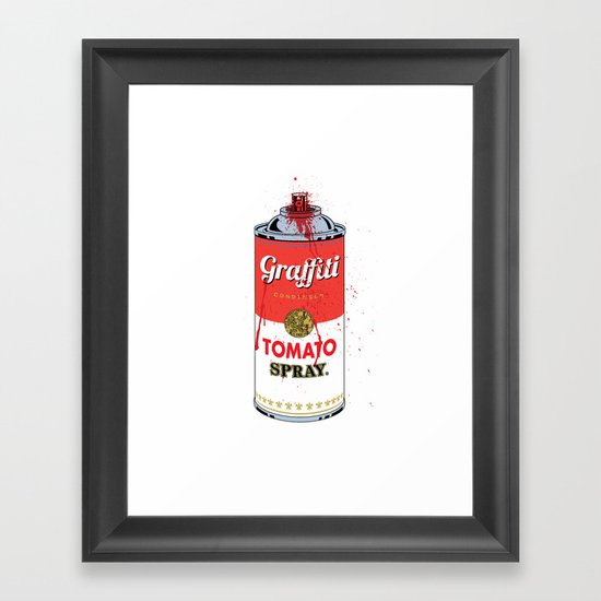 Graffiti Tomato Spray Can Framed Art Print