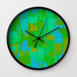Abstract Cityscape Green  Wall Clock