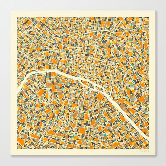 Paris Map Canvas Print