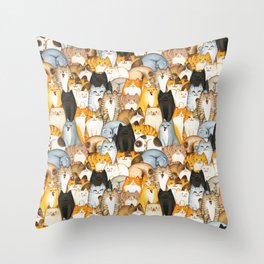 Kitty Cats Family Throw Pillow