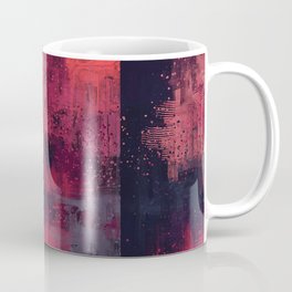 Abstract texture. 2d illustration. Expressive handmade oil painting on canvas. Brushstrokes. Modern art. Multi color background. Contemporary brush. Colorful digital background. Mug