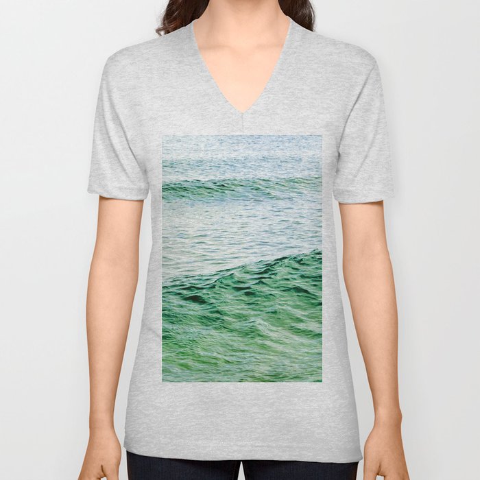 Emerald Sea V Neck T Shirt