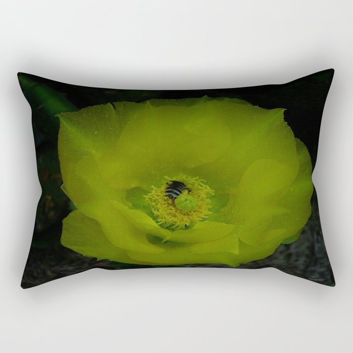 The Flower and the Bee Rectangular Pillow